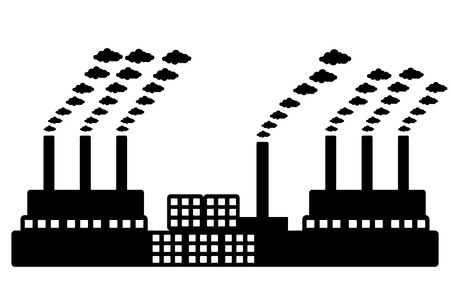 Factory icon on white background. Vector illustration.のイラスト素材