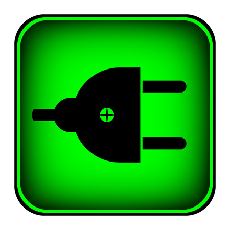 Plug symbol button on white background. Vector illustration.の写真素材