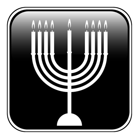 Chanukah symbol button on white background. Vector illustration.のイラスト素材