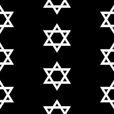 Magen David seamless pattern on black background. Vector illustration.のイラスト素材