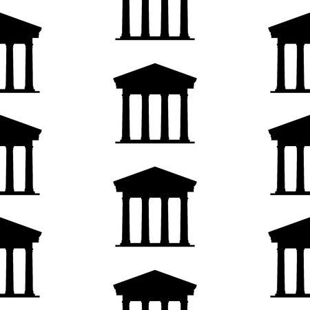 Bank symbol seamless pattern on white background. のイラスト素材