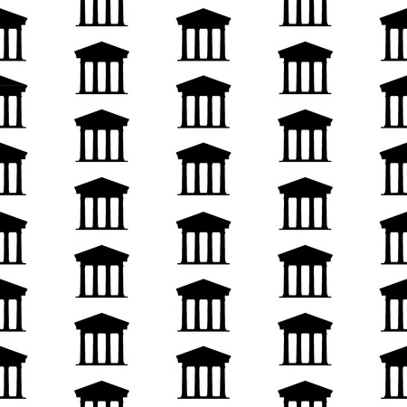 Bank symbol seamless pattern on white background. のイラスト素材