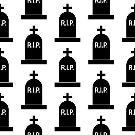 Grave icon  seamless pattern on white background. Vector illustration.のイラスト素材