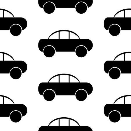 Car icon seamless pattern on white background. Vector illustration.のイラスト素材