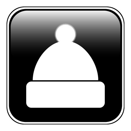 Winter hat symbol button on white background. Vector illustration.のイラスト素材