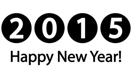 Happy New Year 2015 on white background. Vector illustration.のイラスト素材