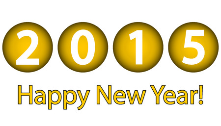 Happy New Year 2015 on white background. Vector illustration.のイラスト素材