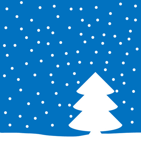 Winter landscape with falling snow. Vector illustration.のイラスト素材