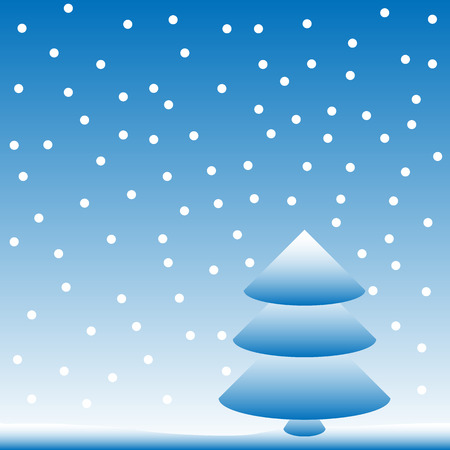 Winter landscape with falling snow. Vector illustration.のイラスト素材