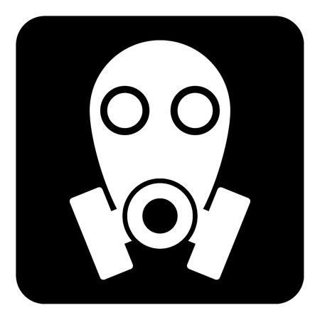 Gas mask symbol button on white background. Vector illustration.のイラスト素材