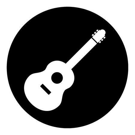 Guitar sign button on white background. Vector illustration.のイラスト素材