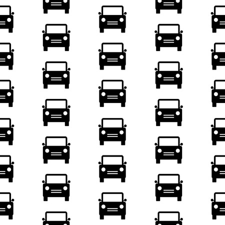 Car icon seamless pattern on white background. Vector illustration.のイラスト素材