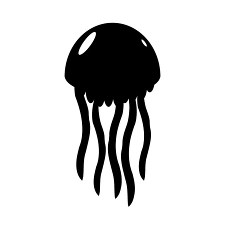 Jellyfish icon on white background. Vector illustration.のイラスト素材