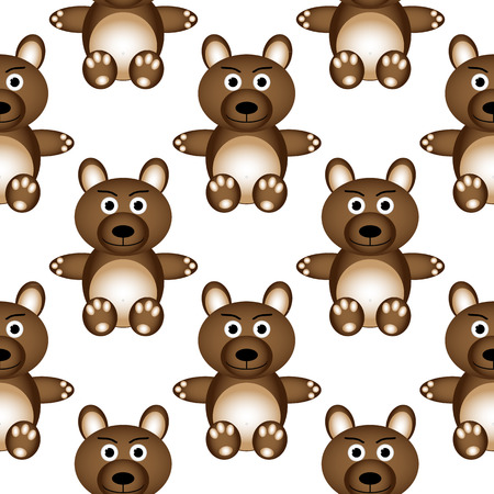 Bear seamless pattern on white background. Vector illustration.の写真素材