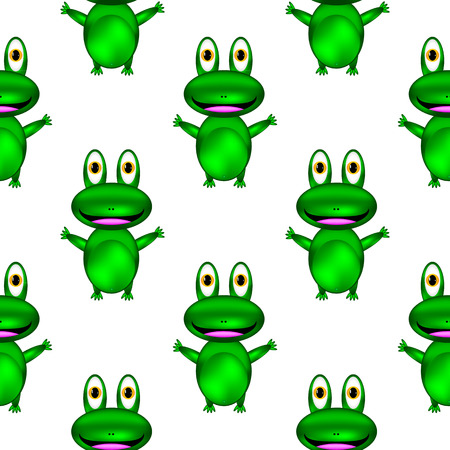 Frog seamless pattern on white background. Vector illustration.の写真素材