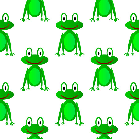 Frog seamless pattern on white background. Vector illustration.のイラスト素材
