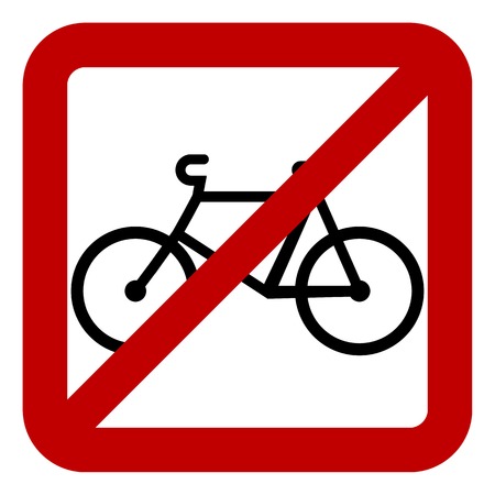 No bike sign on white background. Vector illustration.のイラスト素材