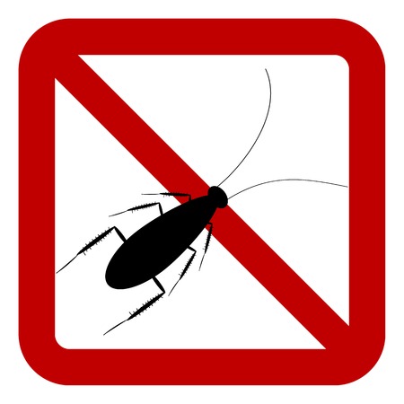 No cockroach sign on white background. Vector illustration.のイラスト素材