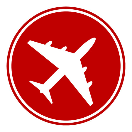 Plane button on white background. Vector illustration.のイラスト素材