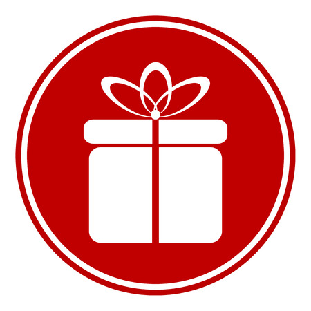 Gift button on white background. Vector illustration.のイラスト素材