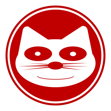 Cat button on white background. Vector illustration.のイラスト素材