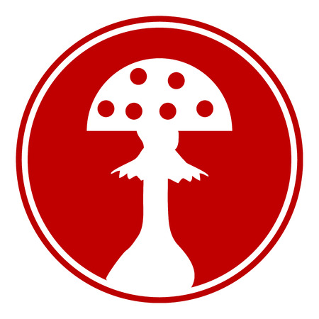 Amanita button on white background. Vector illustration.のイラスト素材