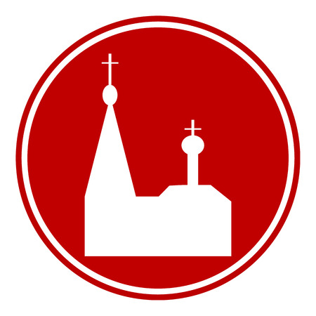 Orthodox church button on white background. Vector illustration.のイラスト素材