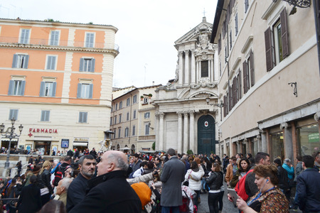 ROME, ITALY - FEBRUARY 20, 2014: Street in the historical center of Romeのeditorial素材