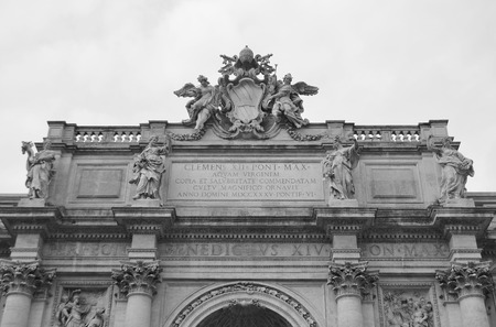 Palazzo Poli in Rome, Italy. Black and white.のeditorial素材