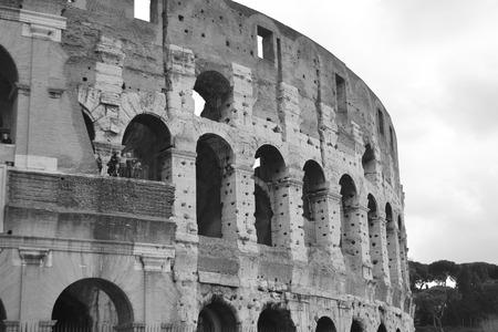 The Colosseum in Rome. Black and white.の写真素材