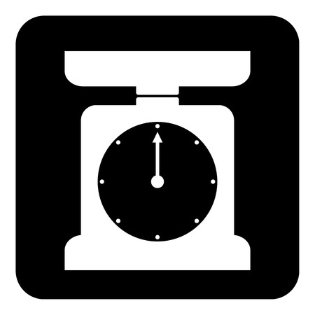 Kitchen scales button on white background. Vector illustration.のイラスト素材