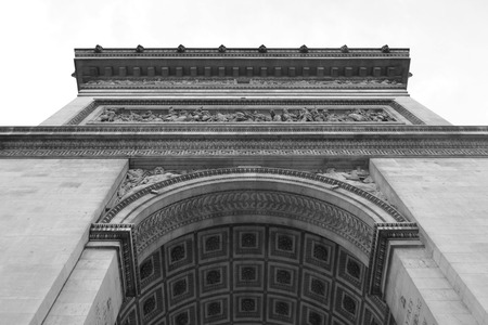 Arc de Triomphe in Paris, France. Black and white.の写真素材