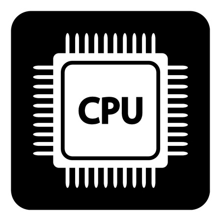 Microchip symbol button on white background. Vector illustration.のイラスト素材