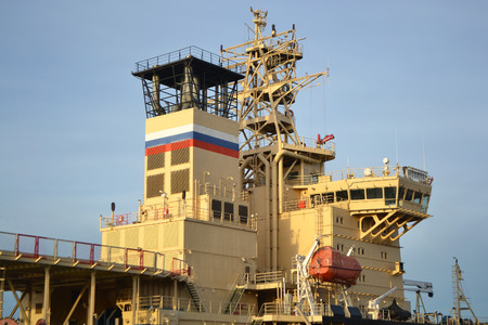 ST.PETERSBURG, RUSSIA - OCTOBER 12, 2013: Icebreaker at the pier in St. Petersburg.のeditorial素材