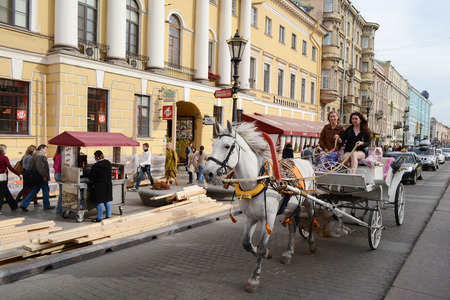 ST.PETERSBURG, RUSSIA - 24 MAY, 2012: Embankment of Griboyedov Canal in St. Petersburg.のeditorial素材