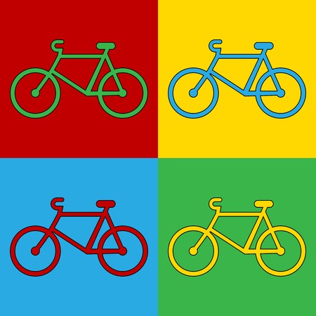 Pop art bike symbol icons. Vector illustration.
