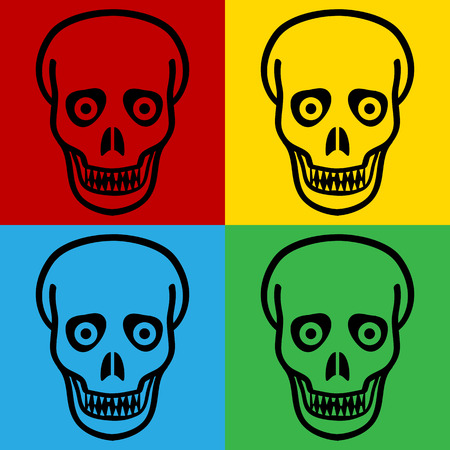 Pop art zombie symbol icons. Vector illustration.のイラスト素材