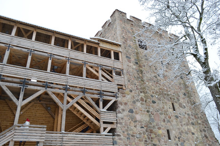 Old castle in Sigulda, Latvia.のeditorial素材