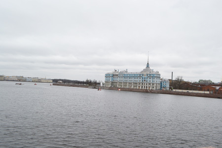 Nakhimov Naval School and embankment of neva River in St.Petersburg, Russia.のeditorial素材