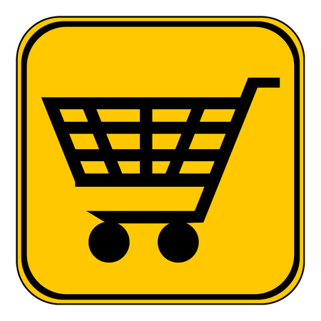Shopping cart button on white background. Vector illustration.のイラスト素材