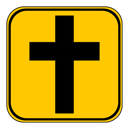 Religious orthodox cross button on white background. Vector illustration.のイラスト素材