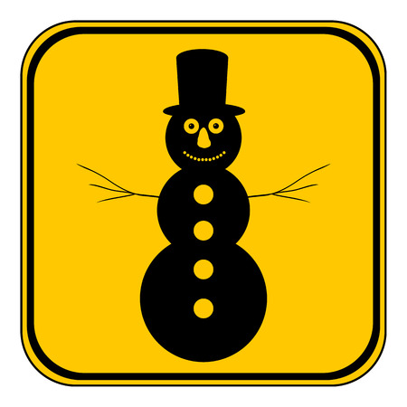 Snowman button on white background. Vector illustration.のイラスト素材