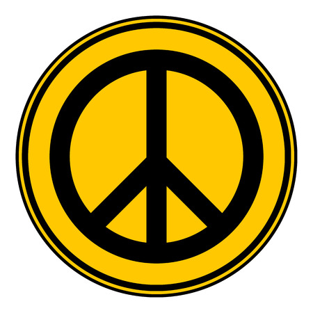 Peace symbol button on white background. Vector illustration.のイラスト素材