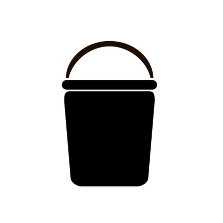 Bucket icon on white background. Vector illustration.のイラスト素材