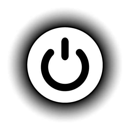 Power symbol button on white background. Vector illustration.