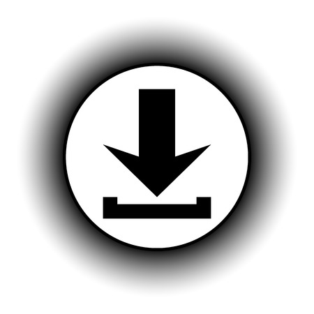 Arrow download button on white background. Vector illustration.のイラスト素材