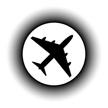Plane button on white background. Vector illustration.のイラスト素材