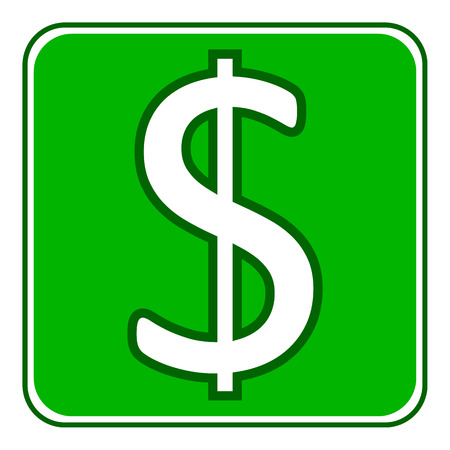 Dollar round vector button on white. Vector illustration.のイラスト素材