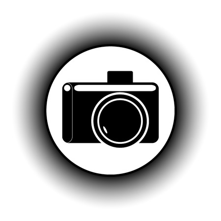 Camera button on white background.のイラスト素材