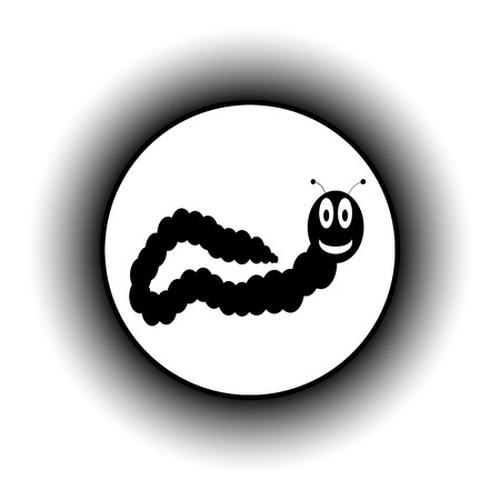 Earthworm button on white background.のイラスト素材